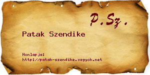 Patak Szendike névjegykártya
